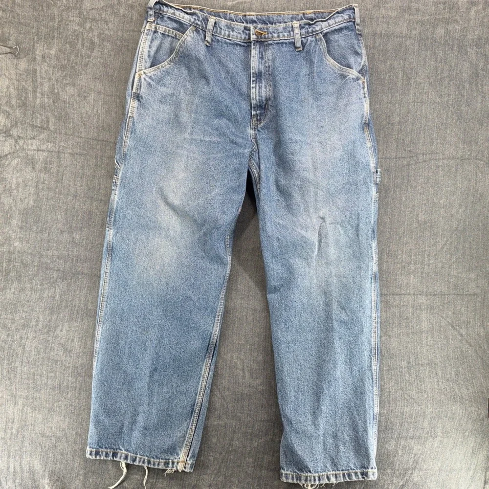 RK Carpenter Jeans Mens 40x30 Blue Cotton Relaxed Utility Workwear